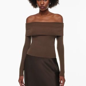 Wilfred off the shoulder sweater in size small in dark blush